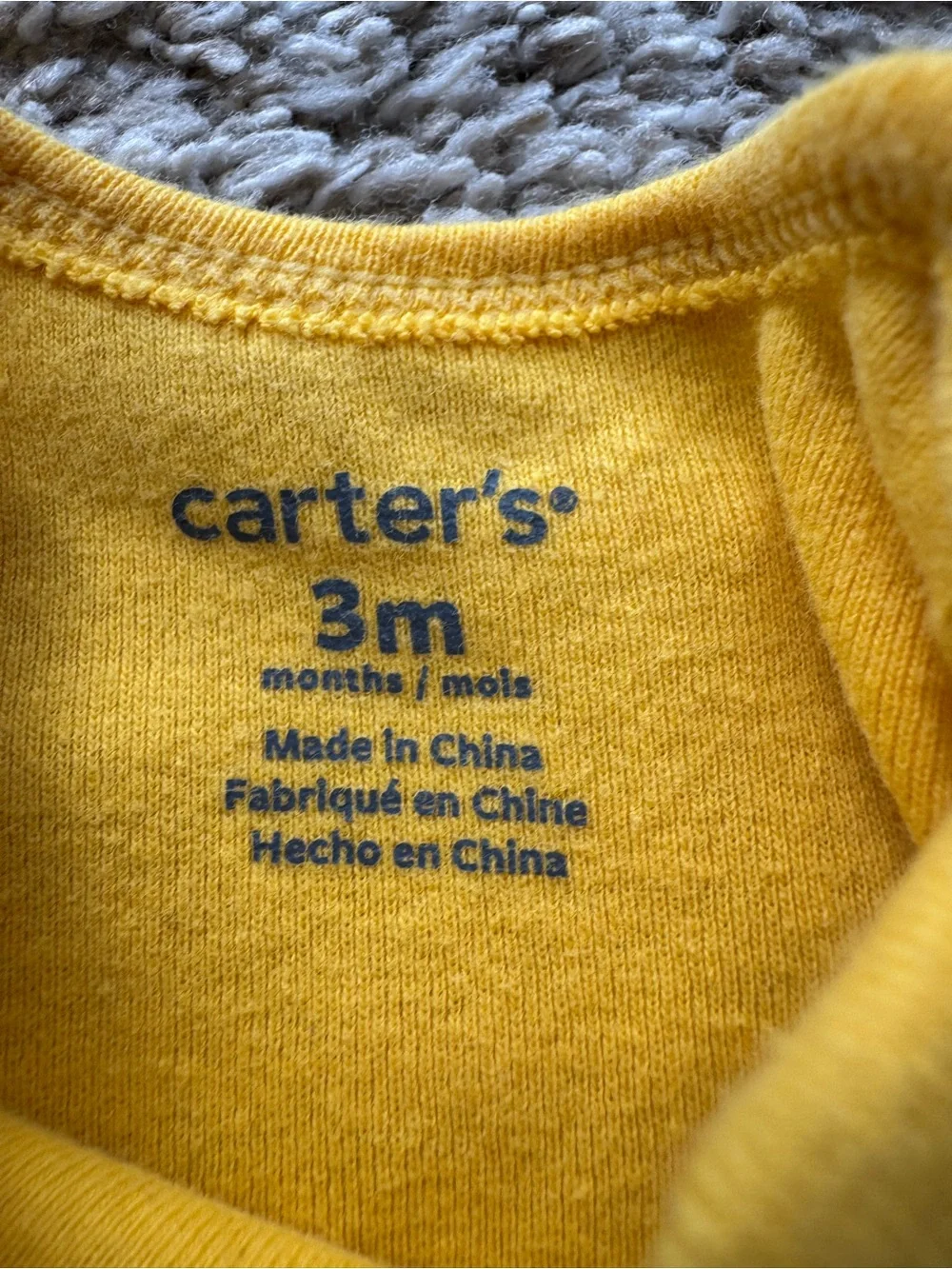 Carter’s Mommy’s Little Monster Yellow Graphic Bodysuit Baby Boy 3 Months